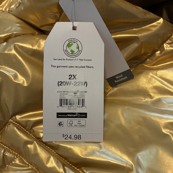 NWT Gold Puffer Size 2X - Picture 6 of 6